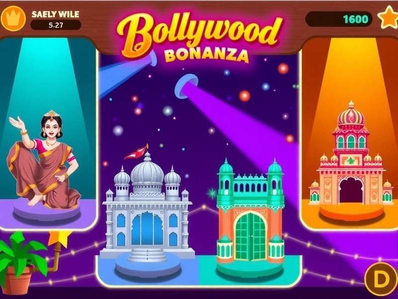Bollywood Blast Bonanza game screenshot showing colorful Bollywood-themed levels